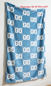 Gucci GG Monogram Bright Blue Flannel Blanket Fresh Blue Gucci Monogram Decor Throw blankets IMG_2618